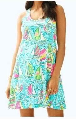 Lilly Pulitzer You Gotta Regatta Tank Dress XXS Blue Print Sleeveless